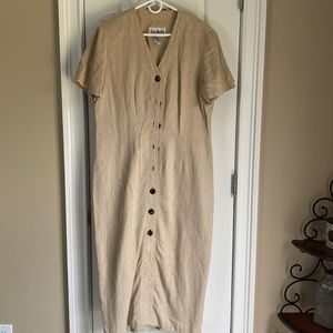 Linen dress with all buttons attached